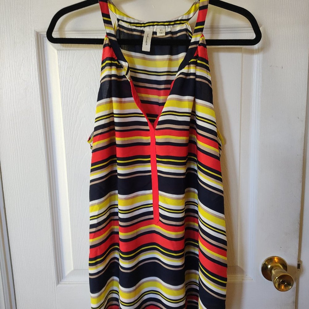 Tacera Women Tank Top Size XL Striped Sleeveless Halter